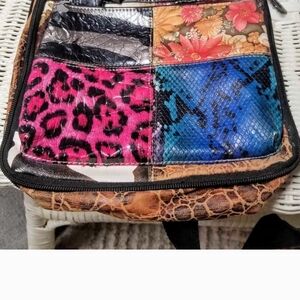 Stylish Pink and Blue Backpacks with Unique Patterns